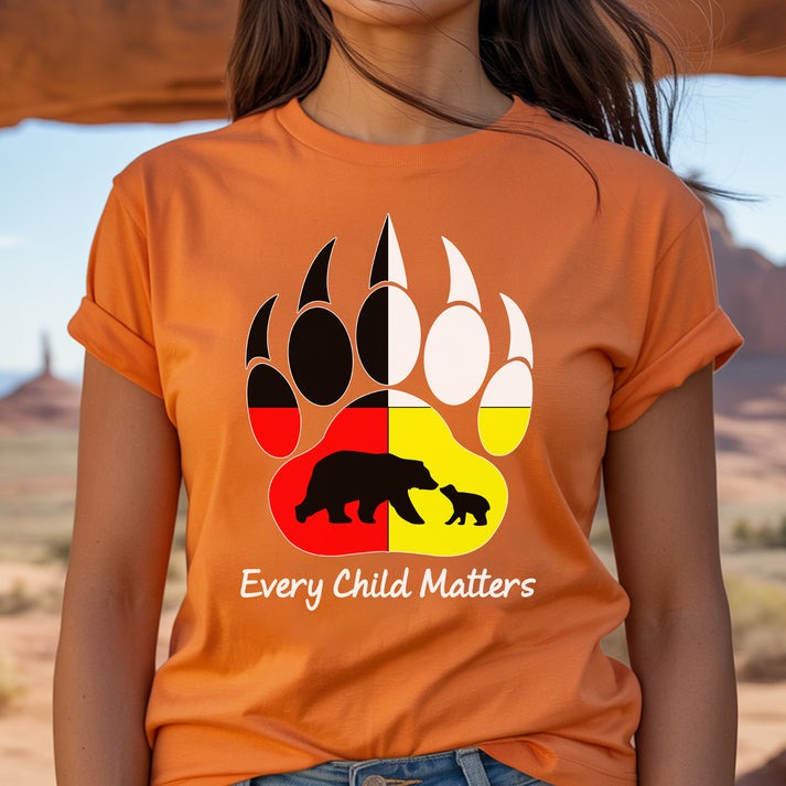 Every Child Matters Bear Paw Indigenous Pride Unisex T-Shirt/Hoodie/Sweatshirt
