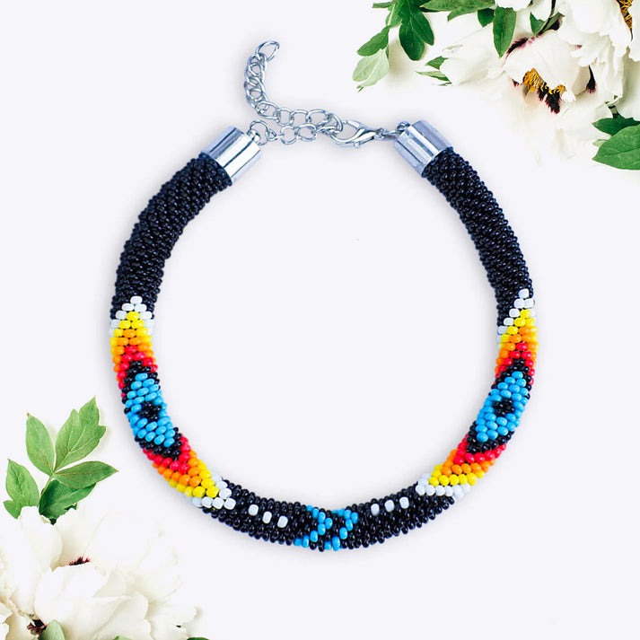 Women's Handmade Black Dusk Beaded Bracelet