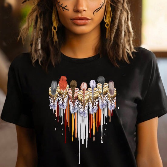 Native American Women Feather Heart T-Shirt/Hoodie/Sweatshirt