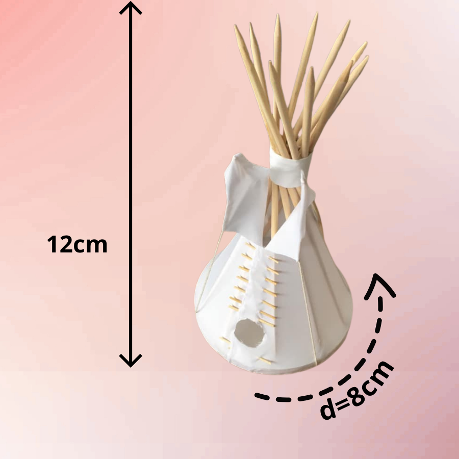 Hand-Painted Tipi Ornament with Tassels