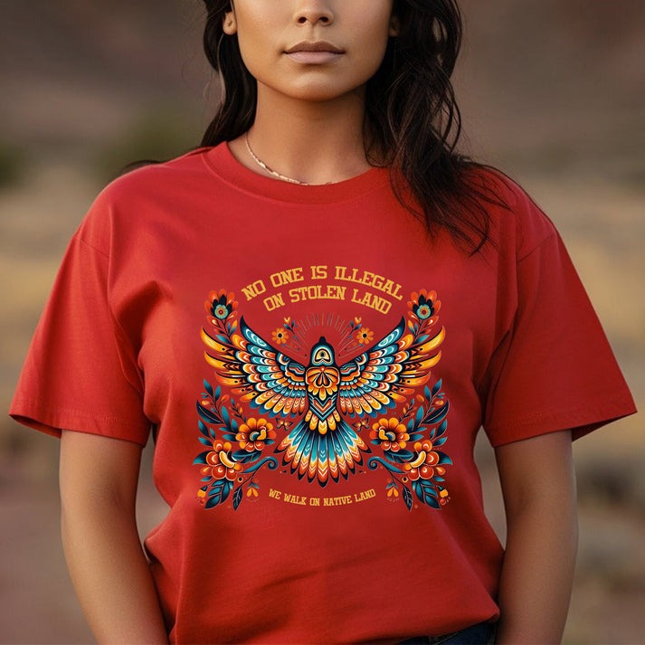 No One Is Illegal On Stolen Land Colorful Eagle Unisex T-Shirt/Hoodie/Sweatshirt