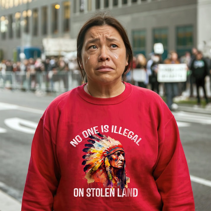Chief Spirit No One Is Illegal on Stolen Land Unisex T-Shirt/Hoodie/Sweatshirt