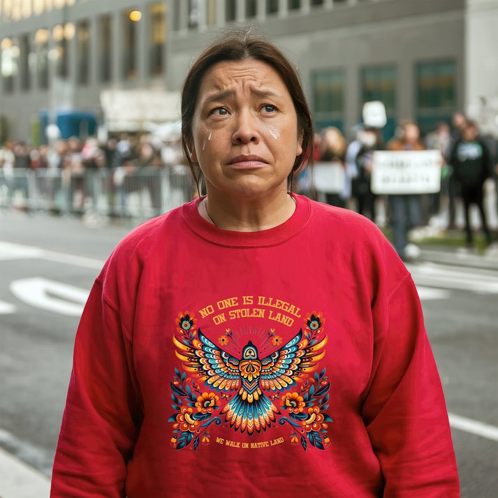 No One Is Illegal On Stolen Land Colorful Eagle Unisex T-Shirt/Hoodie/Sweatshirt