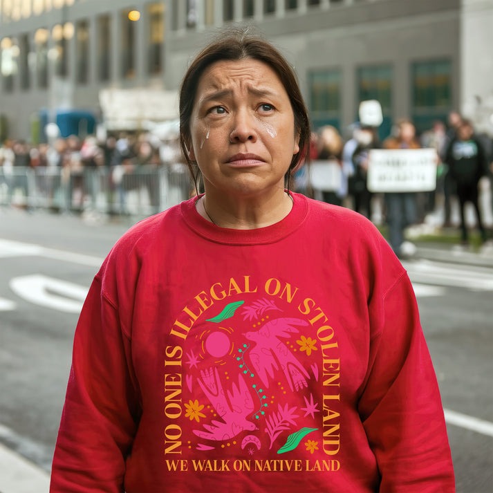 NO ONE IS ILLEGAL ON STOLEN LAND. WE WALK ON NATIVE LAND Unisex T-Shirt/Hoodie/Sweatshirt