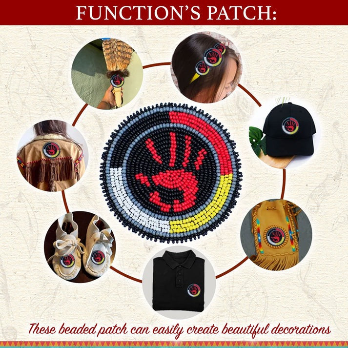 Handprint Handmade Beaded Patch Necklace Pendant