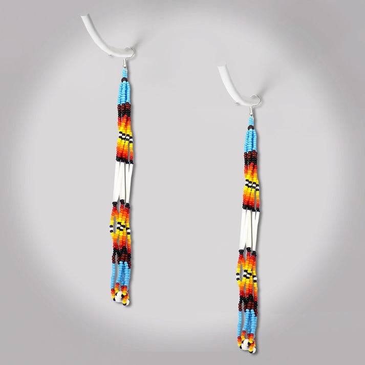 Multi-Color Long Beaded Handmade Earrings For Women