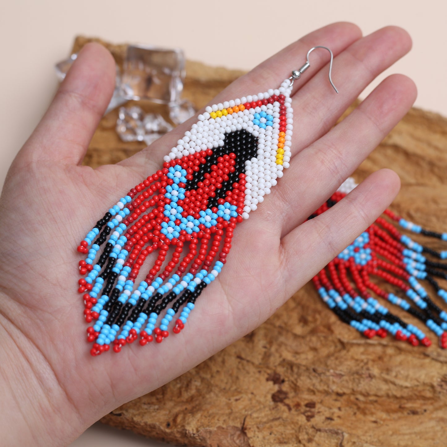 Indigenous Women Pattern Beaded Handmade Earrings For Women