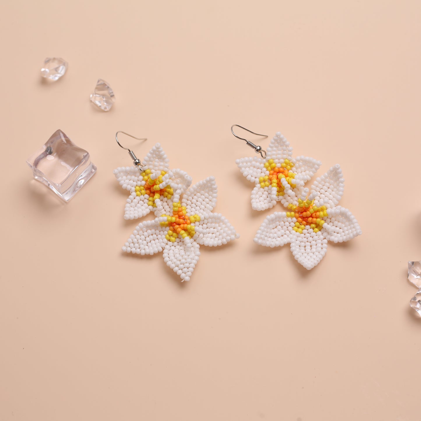 Native Blossom Beaded Flower Earrings – Handmade Seed Bead Jewelry