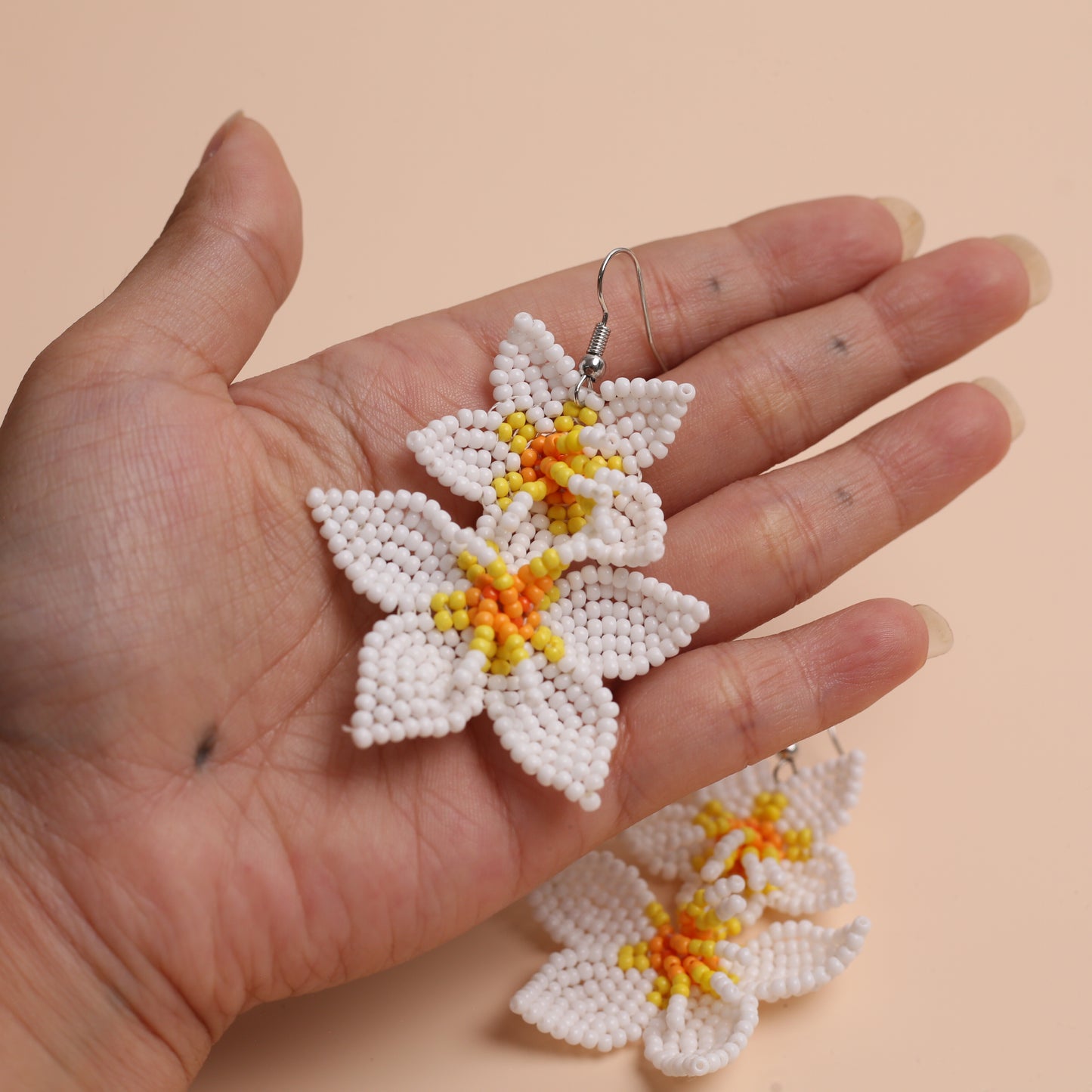 Native Blossom Beaded Flower Earrings – Handmade Seed Bead Jewelry