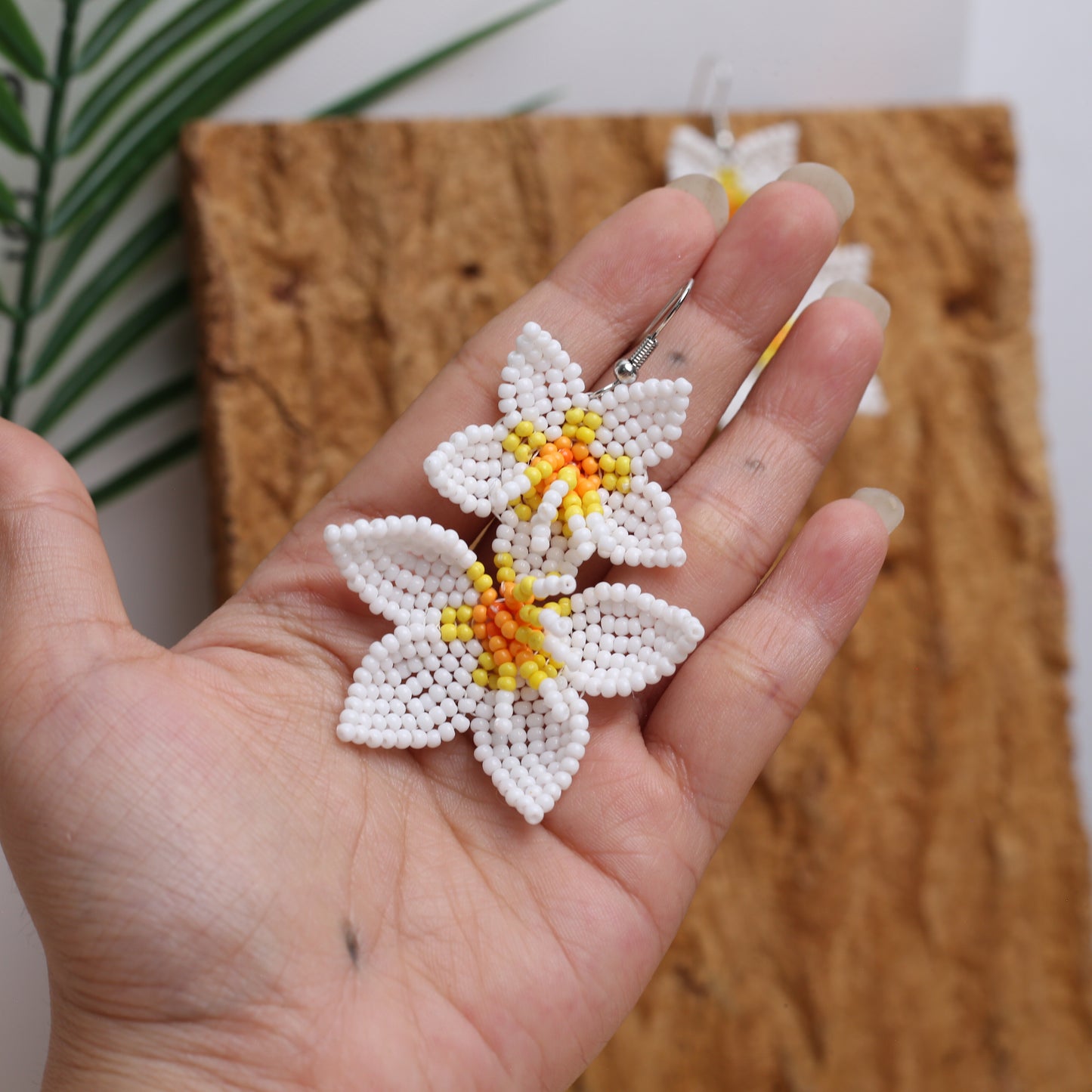 Native Blossom Beaded Flower Earrings – Handmade Seed Bead Jewelry
