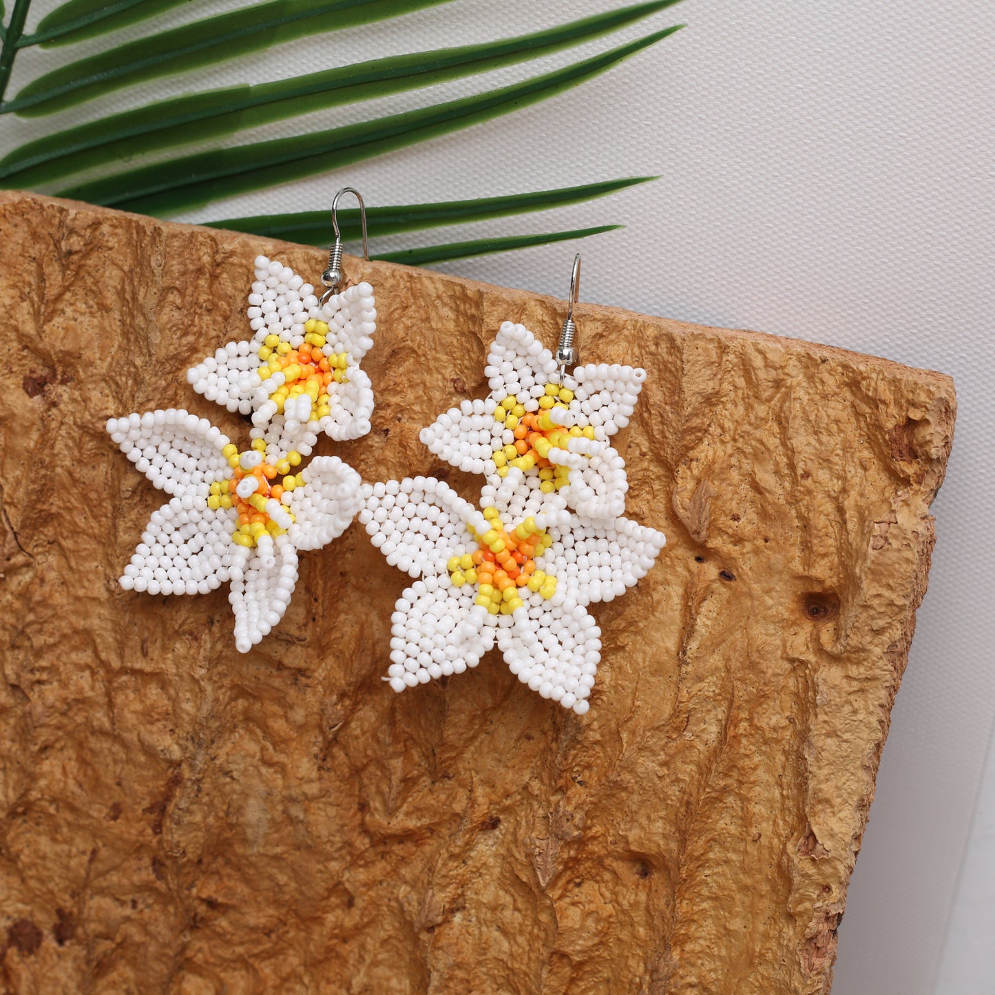 Native Blossom Beaded Flower Earrings – Handmade Seed Bead Jewelry