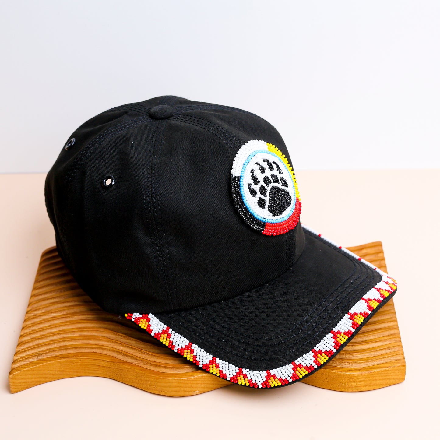 Bear Paw Baseball Cap With Patch Brim Unisex Native American Style
