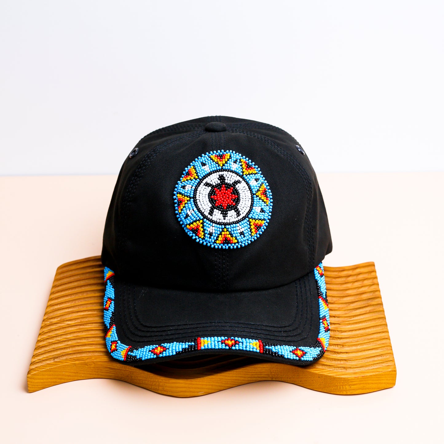 Blue Turtle Baseball Cap With Patch And Brim Cotton Unisex Native American Style