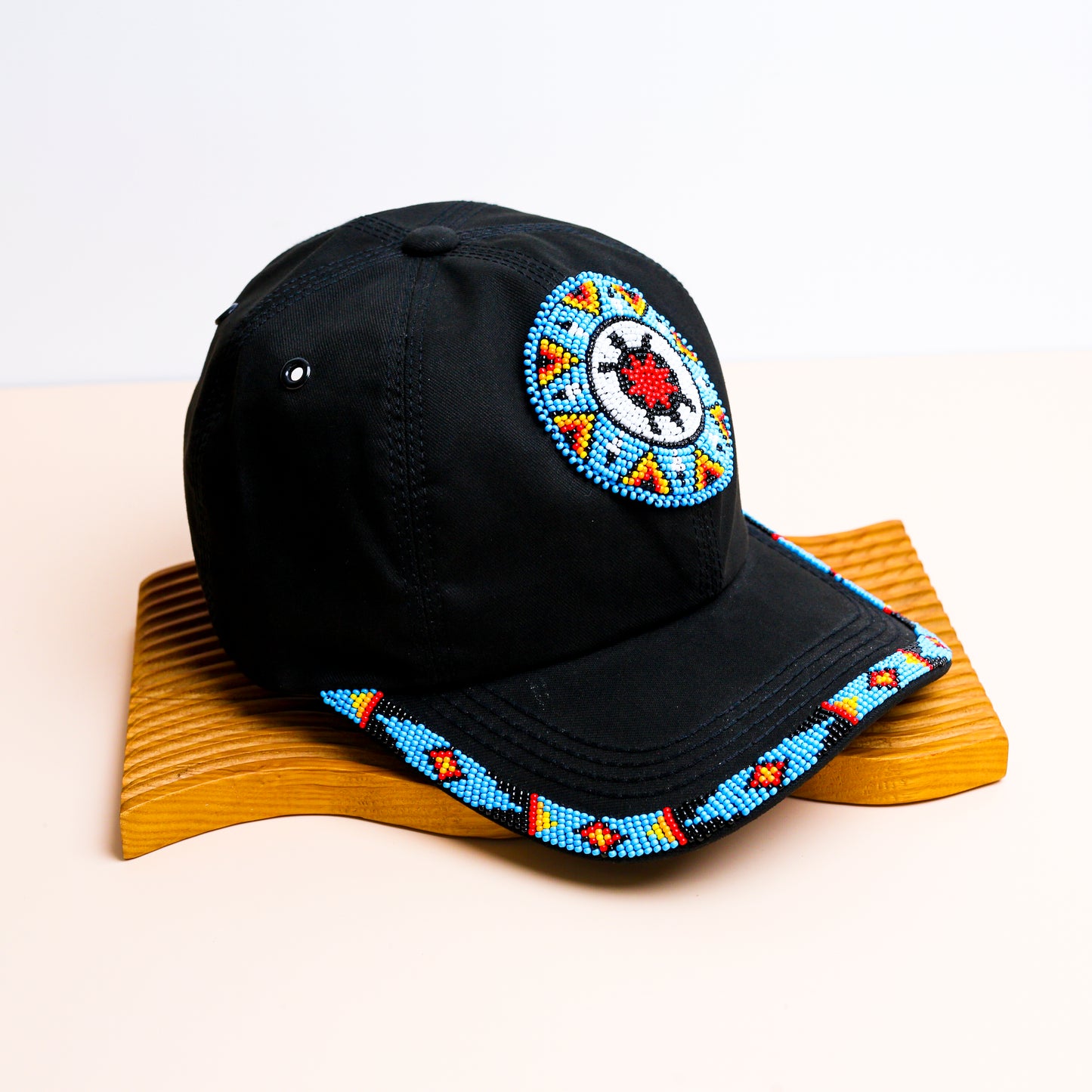 Blue Turtle Baseball Cap With Patch And Brim Cotton Unisex Native American Style