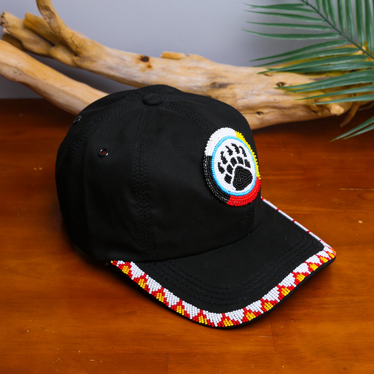 Bear Paw Baseball Cap With Patch Brim Unisex Native American Style