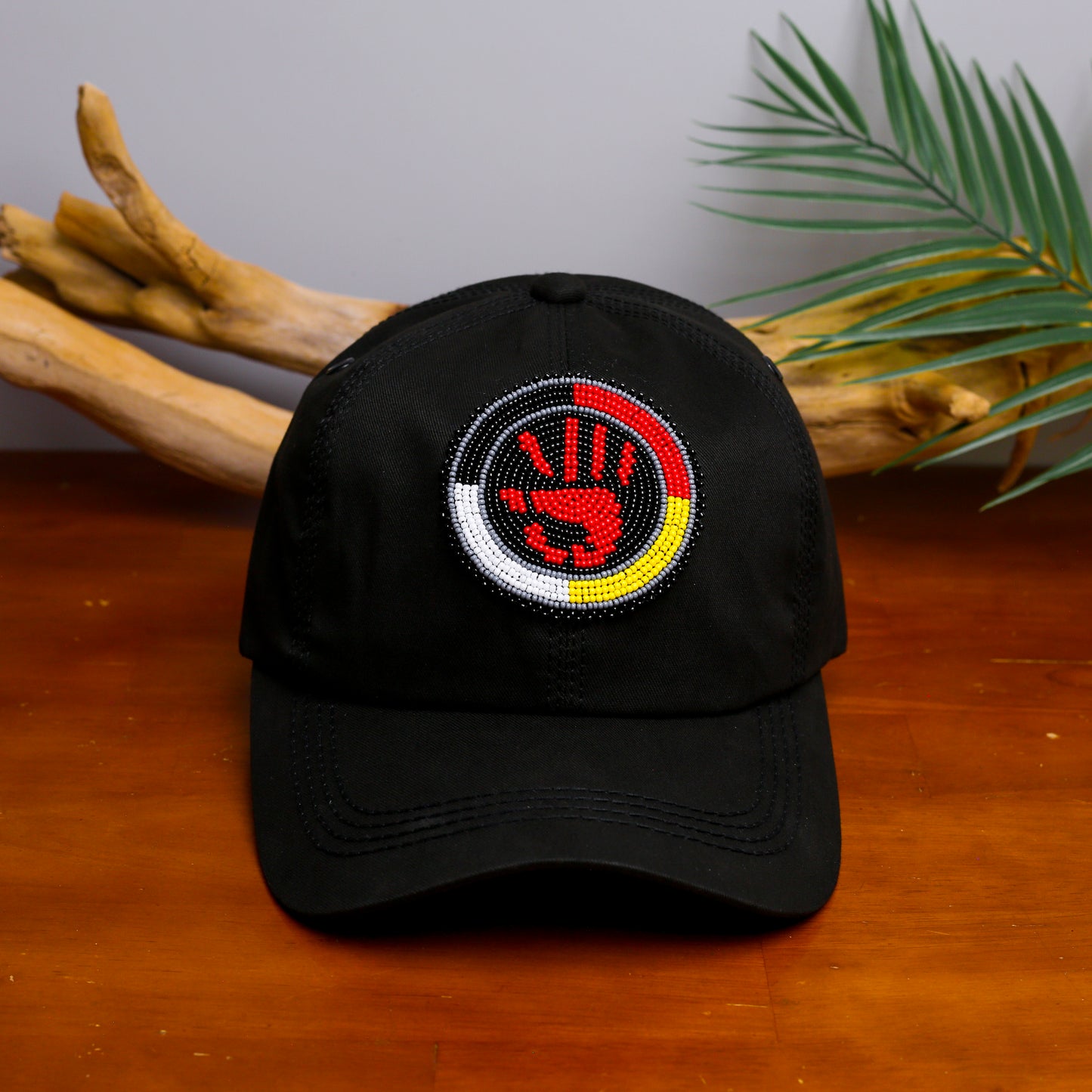 MMIW Feathers Cotton Unisex Baseball Cap With Beaded Patch Brim Native American Style