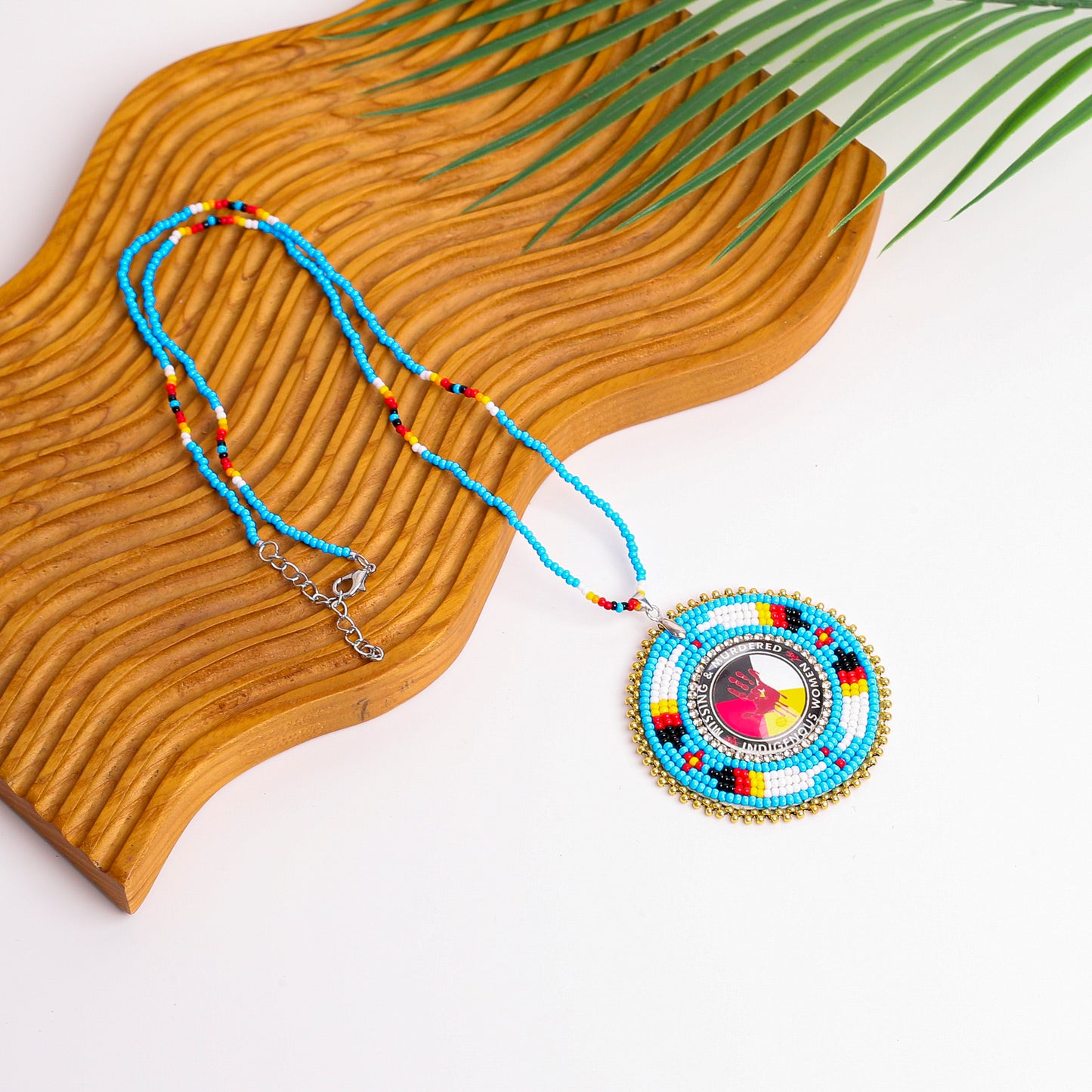 MMIW Handmade Beaded Wire Necklace Pendant For Women With Native American Style