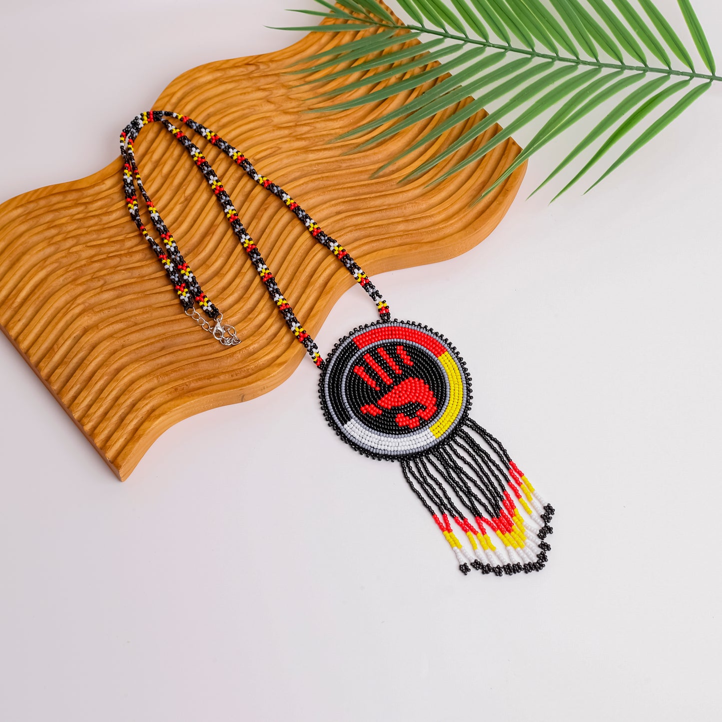 MMIW Handprint Beaded Choker Necklace Premium Native American Style