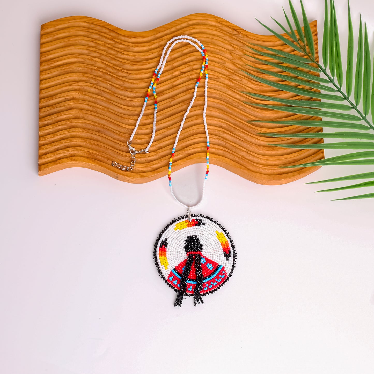 Indigenous Women Inspired Handmade Beaded Wire Pendant Necklace