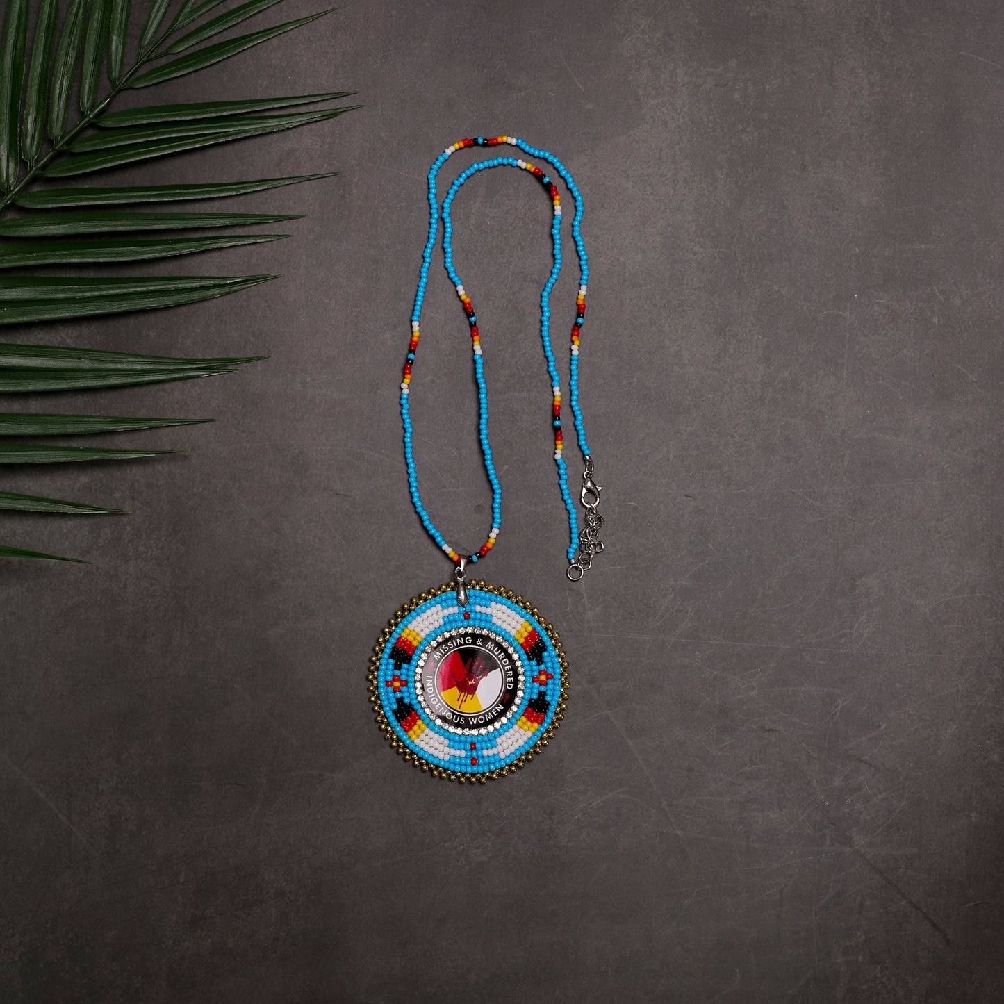 MMIW Handmade Beaded Wire Necklace Pendant For Women With Native American Style