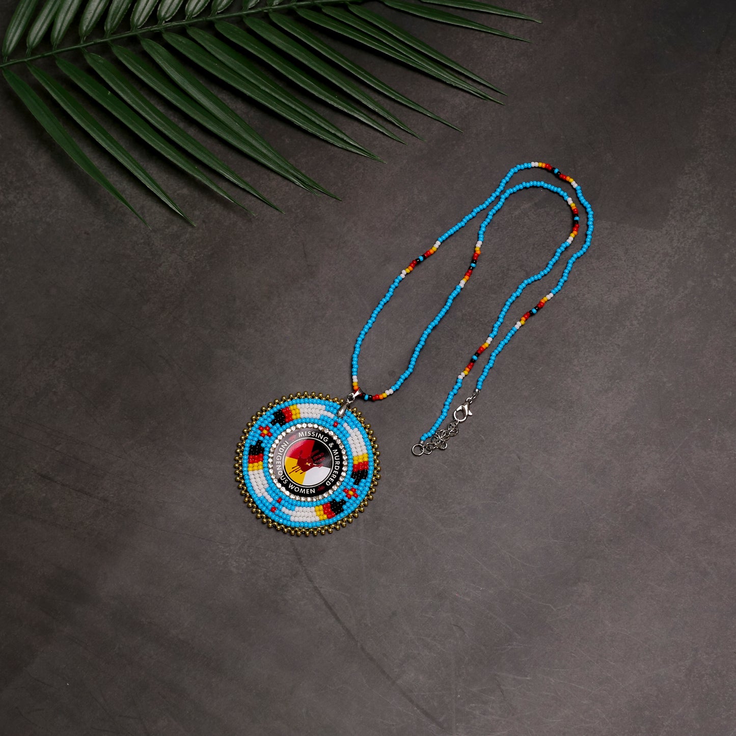 MMIW Handmade Beaded Wire Necklace Pendant For Women With Native American Style