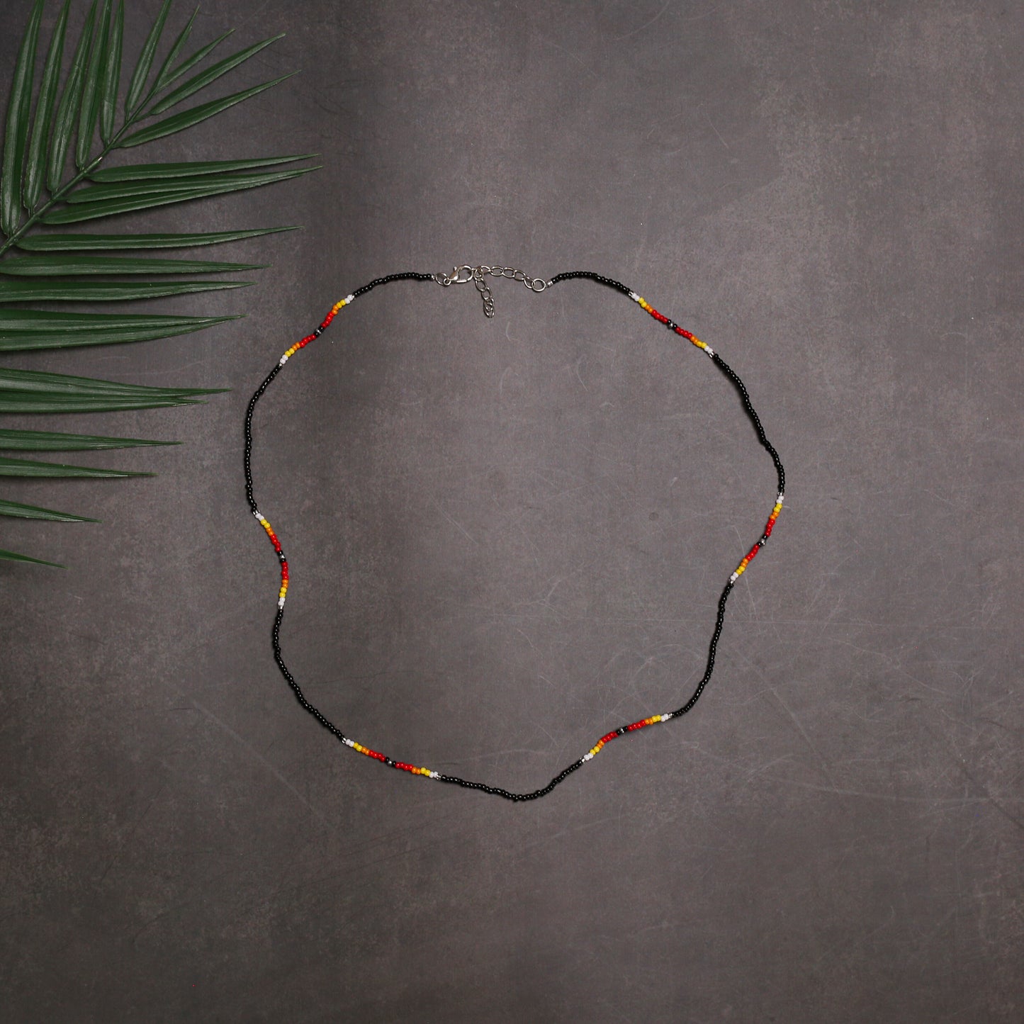 Full Color Handmade Beaded Necklace – Blue, Black, White & Red - Native American Style (Unisex)