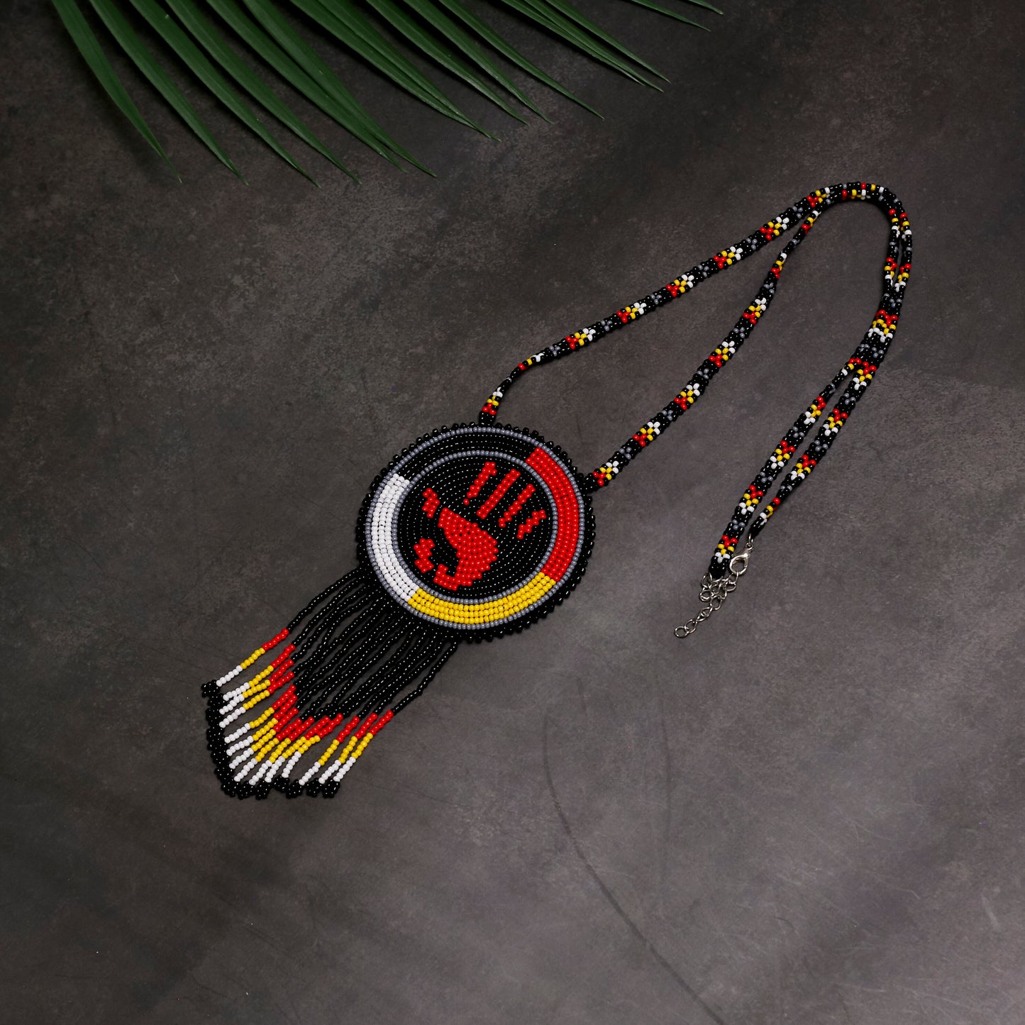 MMIW Handprint Beaded Choker Necklace Premium Native American Style