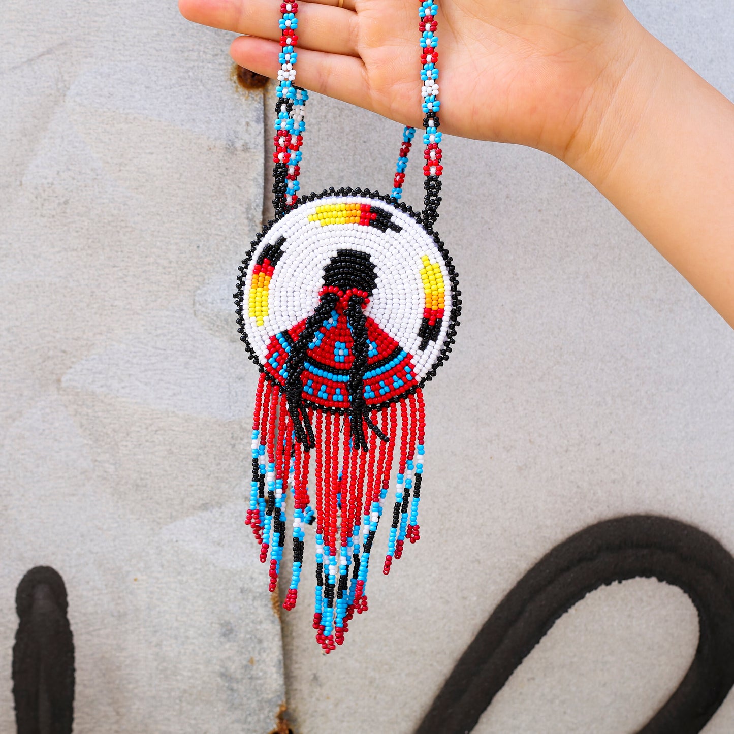 Premium MMIW Handmade Beaded Necklace Long Native American Style for Women