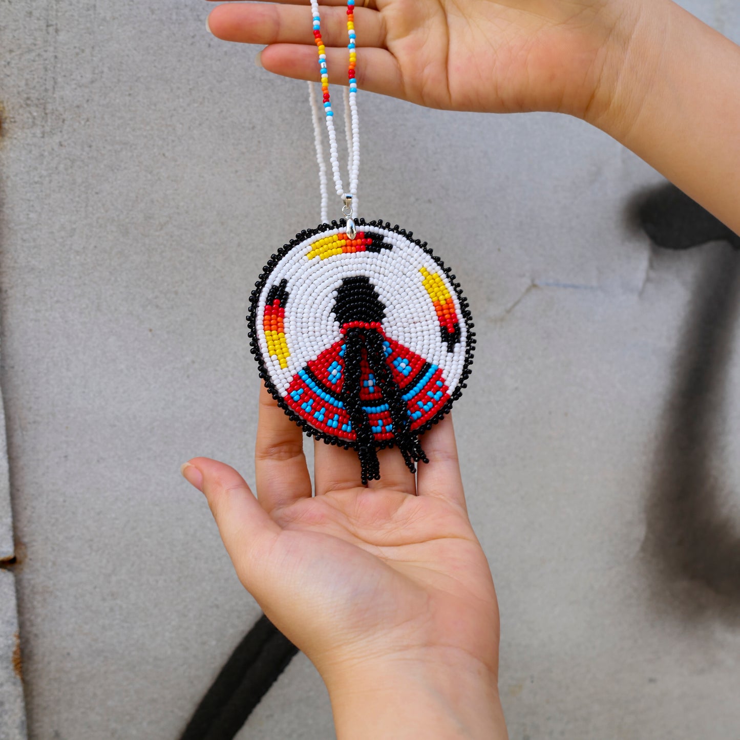 Indigenous Women Inspired Handmade Beaded Wire Pendant Necklace