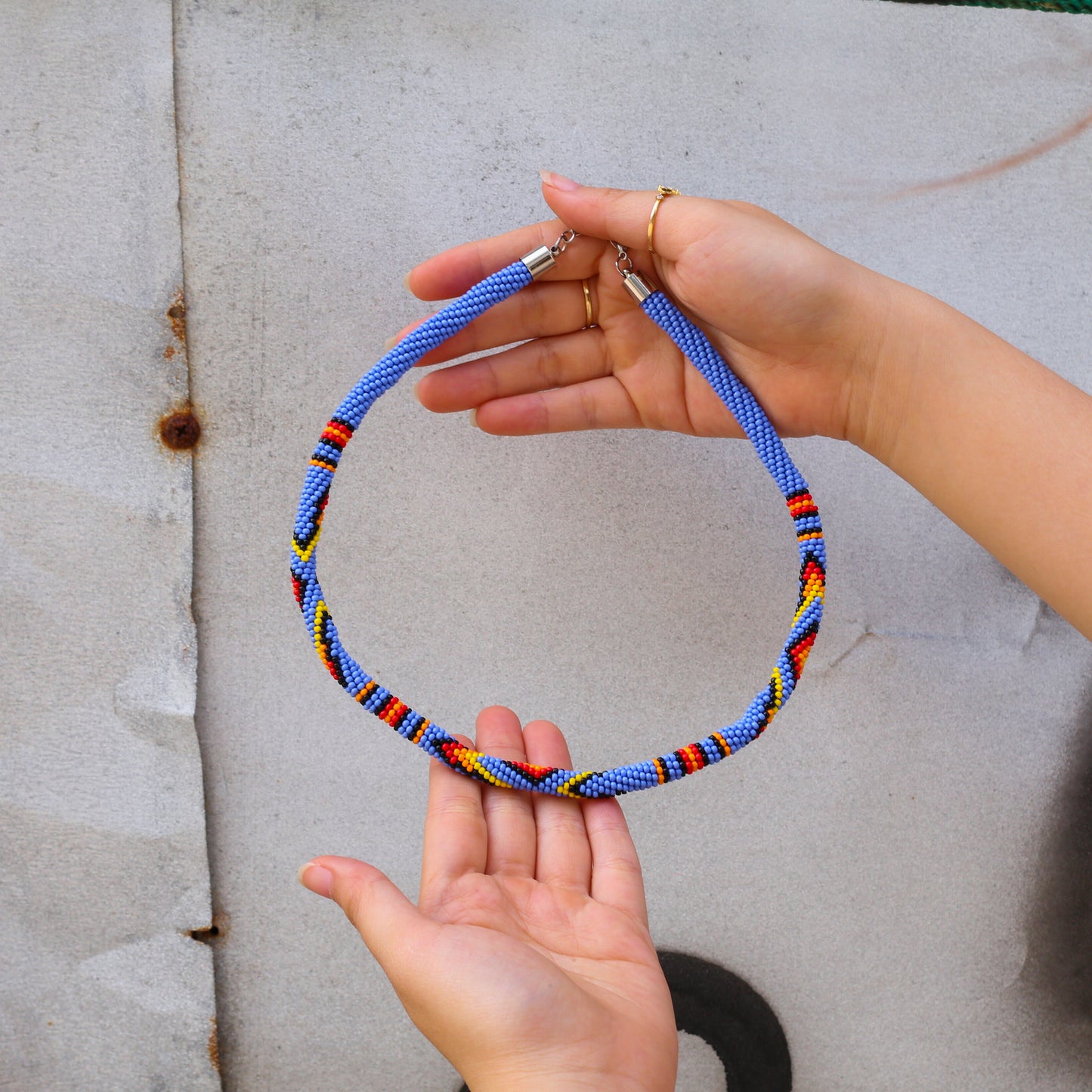 Inspired Beaded Handmade Necklace Unisex With Native American Style