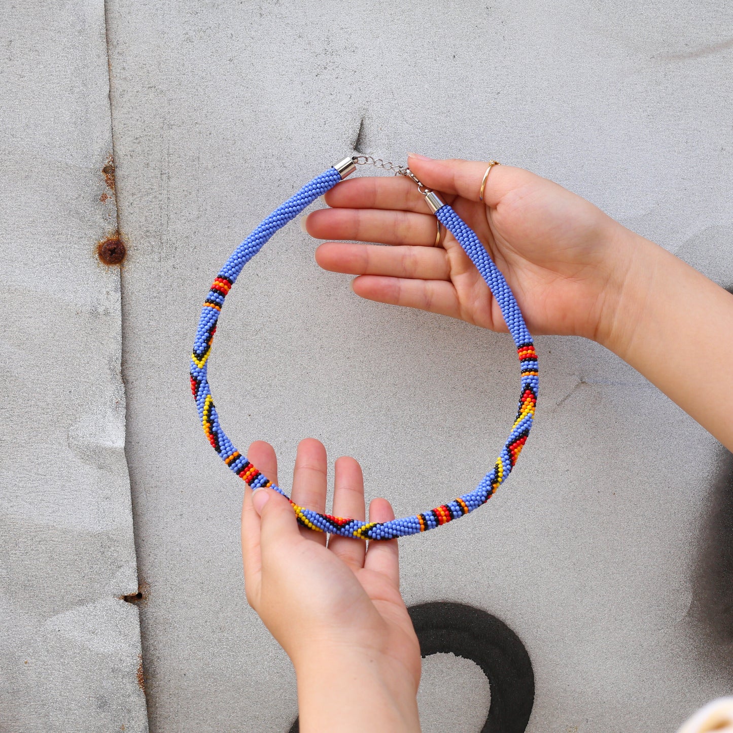 Inspired Beaded Handmade Necklace Unisex With Native American Style