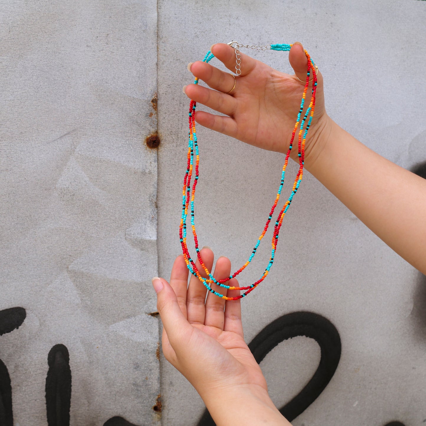 Sunset Glow Necklace – Native-Inspired Multi-Strand Beaded Jewelry