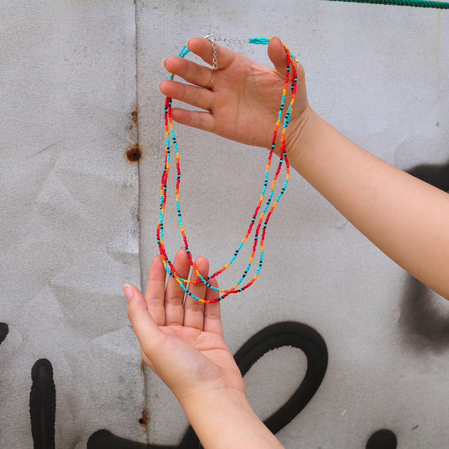 Sunset Glow Necklace – Native-Inspired Multi-Strand Beaded Jewelry