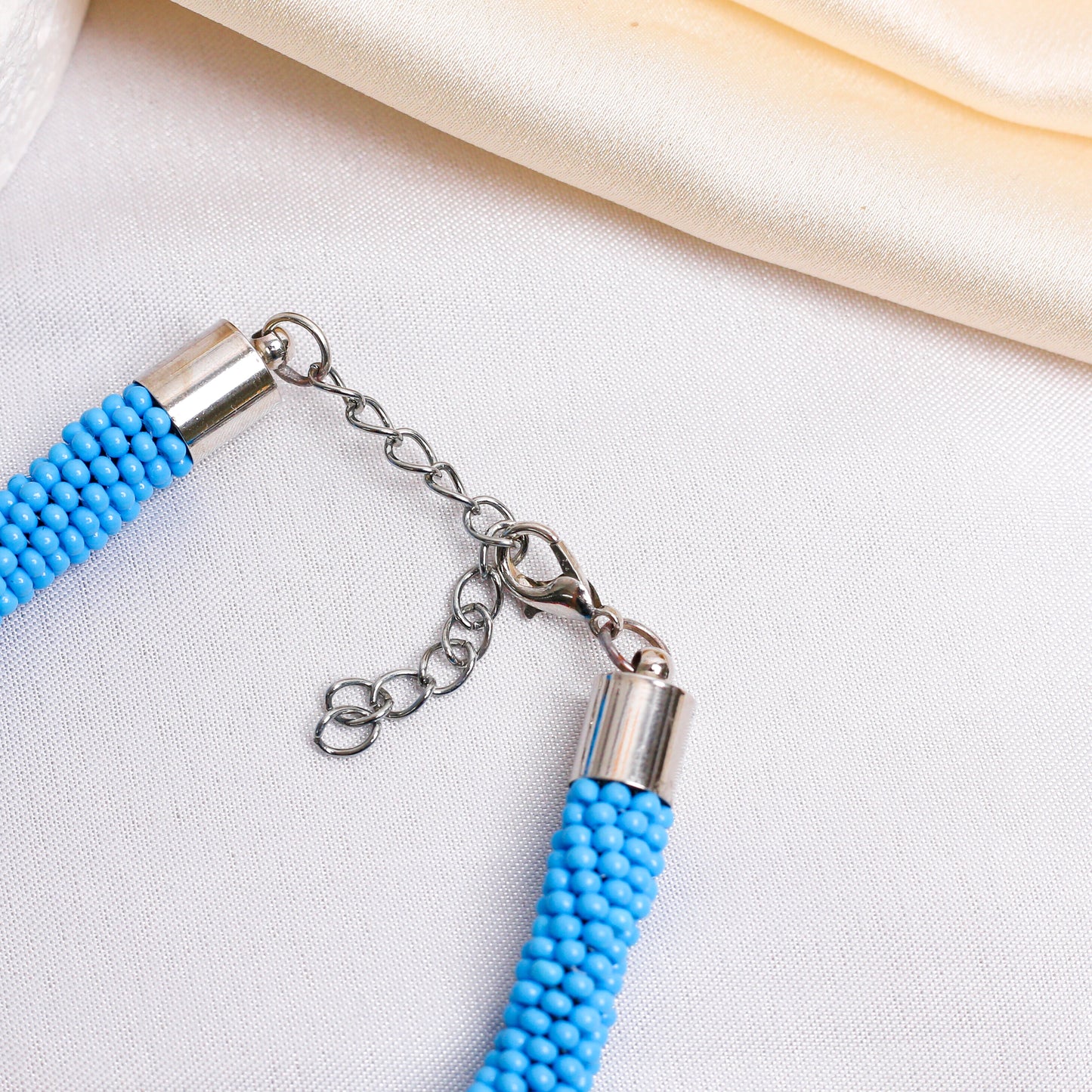 Women's Handmade Dark Blue Eye Beaded Bracelet