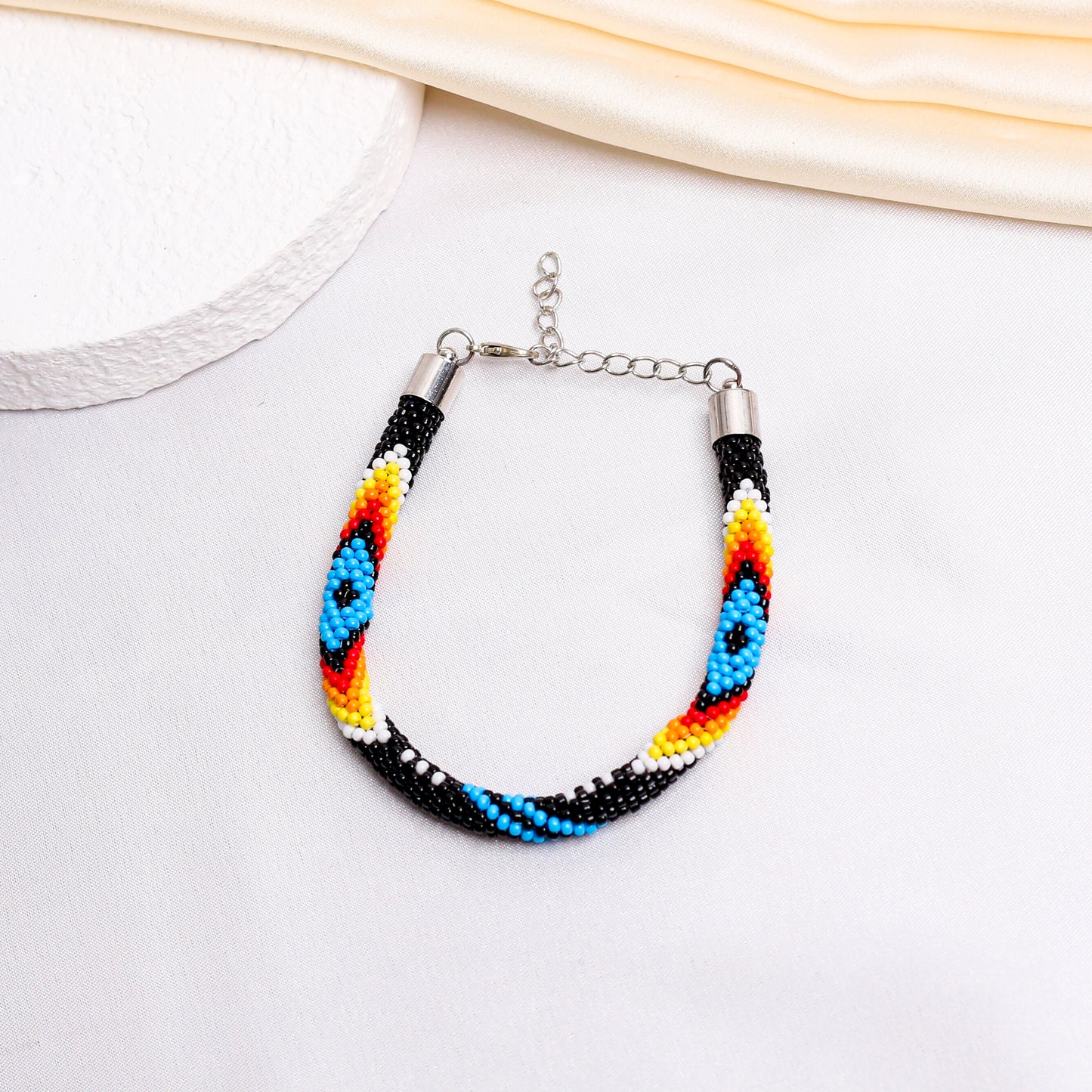 Women's Handmade Black Dusk Beaded Bracelet