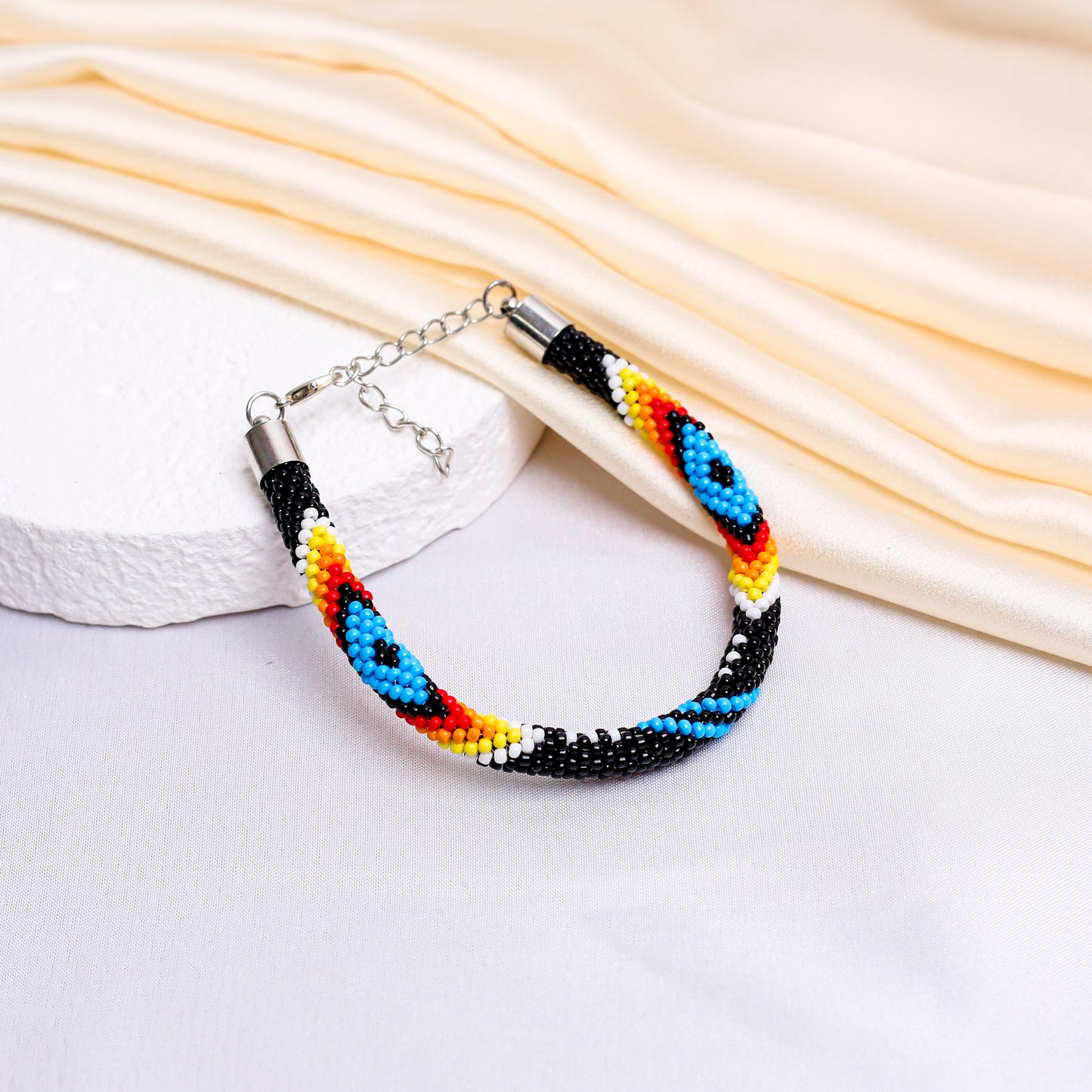 Women's Handmade Black Dusk Beaded Bracelet