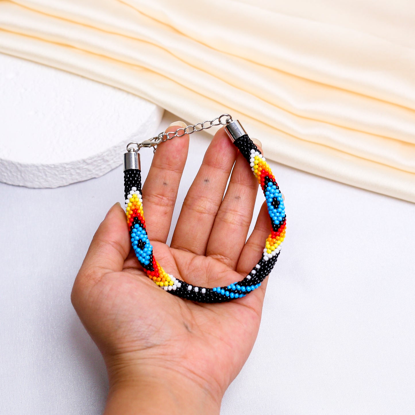 Women's Handmade Black Dusk Beaded Bracelet