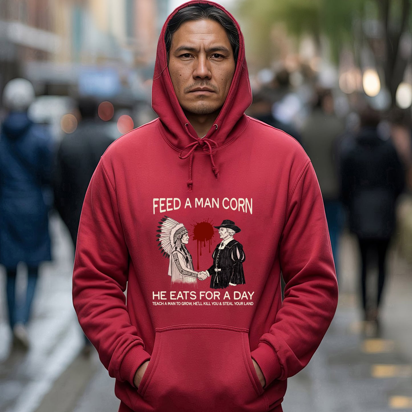 Feed a Man Corn – No One Is Illegal on Stolen Land Unisex T-Shirt/Hoodie/Sweatshirt