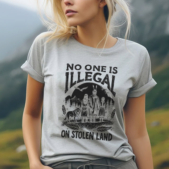 No One Is Illegal on Stolen Land Native Family Unisex T-Shirt/Hoodie/Sweatshirt