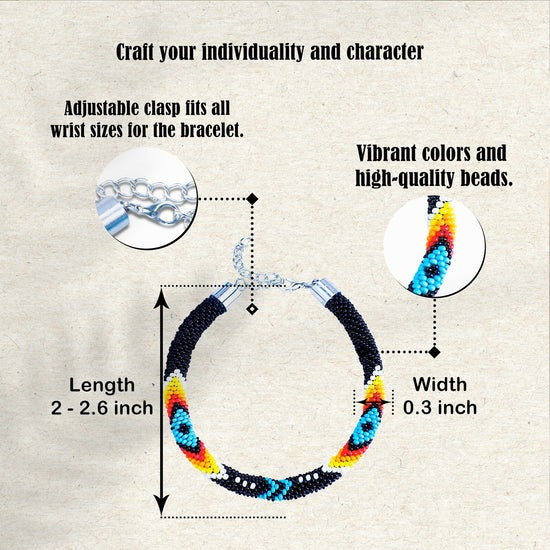 Women's Handmade Black Dusk Beaded Bracelet