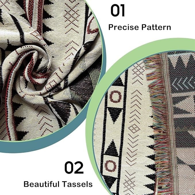 Native Pattern Throw Blanket – Warm Southwestern Design for Home Decor