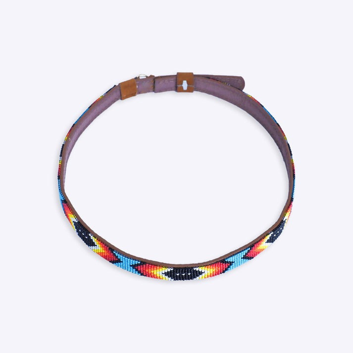 Black Dusk Pattern Fedora Hatband for Men/Women Beaded Brim with Native American Style
