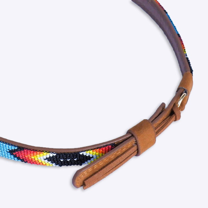 Black Dusk Pattern Fedora Hatband for Men/Women Beaded Brim with Native American Style