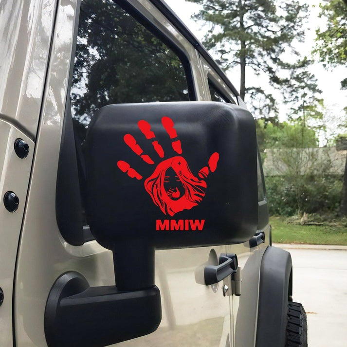 MMIW - I Wear Red, No More Stolen Sisters Red Hand Decal 313