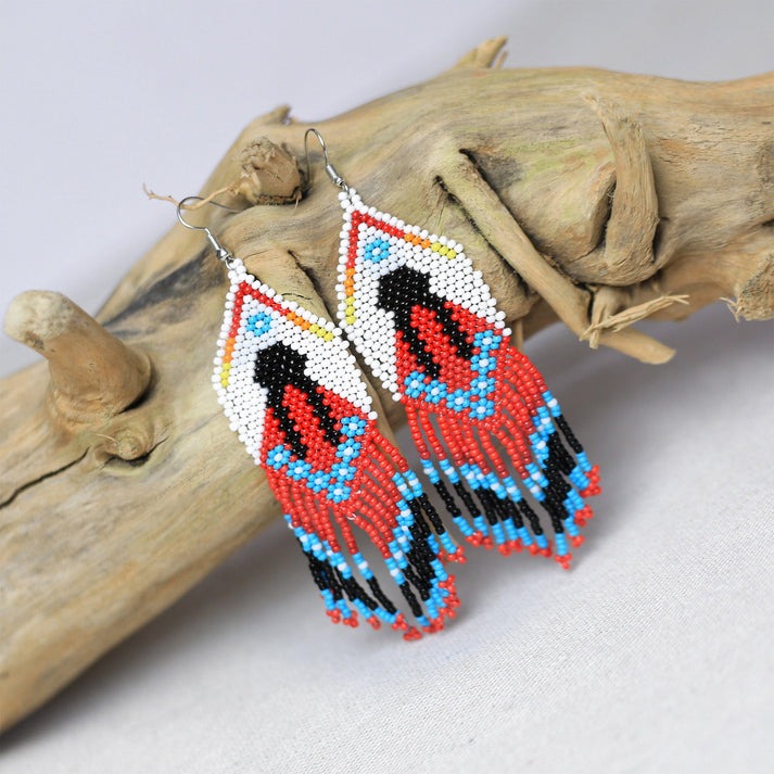 Indigenous Women Pattern Beaded Handmade Earrings For Women