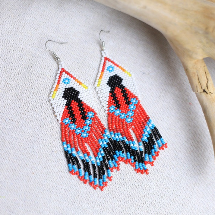 Indigenous Women Pattern Beaded Handmade Earrings For Women