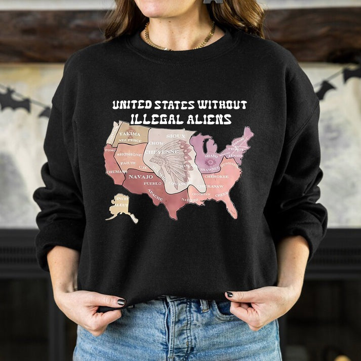 Native Tribes Map of America - Without Illegal Aliens Unisex T-Shirt/Hoodie/Sweatshirt