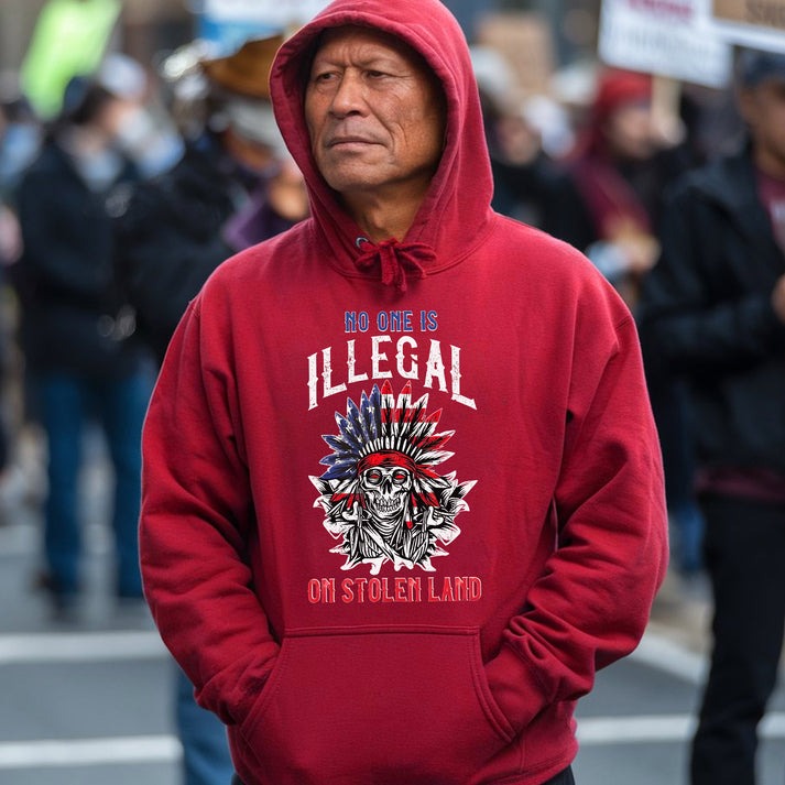 No One Is Illegal on Stolen Land - Native Resistance Graphic Unisex T-Shirt/Hoodie/Sweatshirt