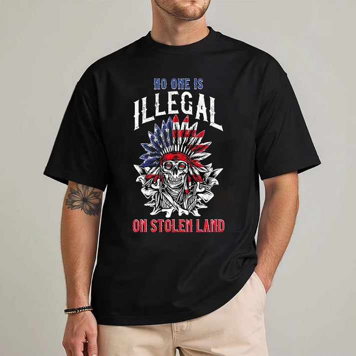 No One Is Illegal on Stolen Land - Native Resistance Graphic Unisex T-Shirt/Hoodie/Sweatshirt