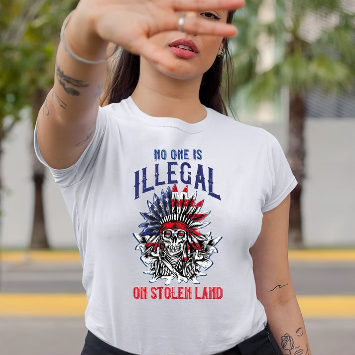 No One Is Illegal on Stolen Land - Native Resistance Graphic Unisex T-Shirt/Hoodie/Sweatshirt